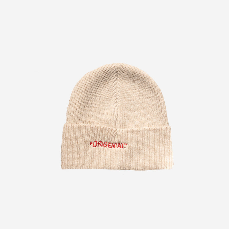 Bonnet Beige _ Logo Rouge