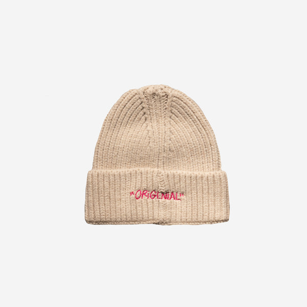 Bonnet Beige _ Logo Rose