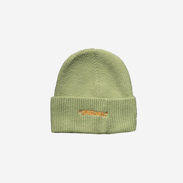 Bonnet Vert Pastel _ Logo Orange